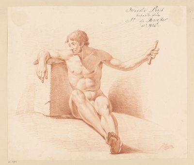 Desnudo masculino sentado, visto de frente (2º premio 1814) de Jan de Ruyter