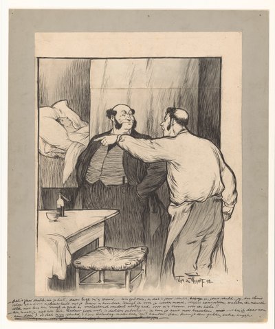 Propietario de fábrica con esposa fallecida de un trabajador de Jan de Waardt (signed by artist)
