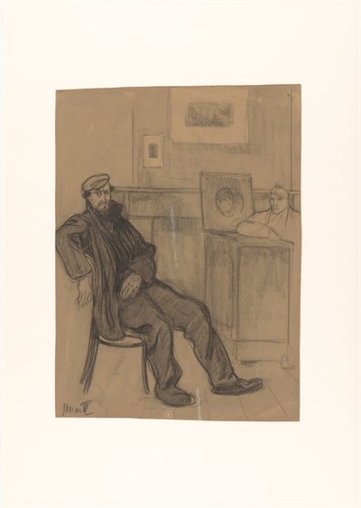 hombre en silla de Jan de Waardt (signed by artist)