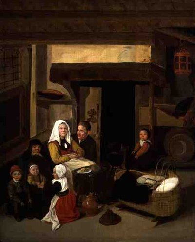 Interior Familiar en un Granero de Jan or Johannes Hals