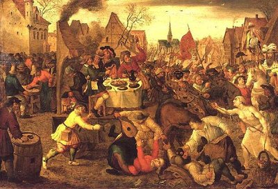 Una kermés de pueblo de Jan the Elder Brueghel