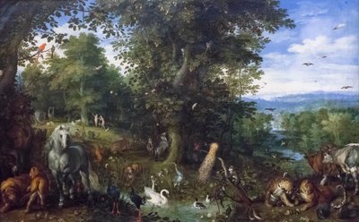 El paraíso terrenal con el pecado original de Jan the Elder Brueghel