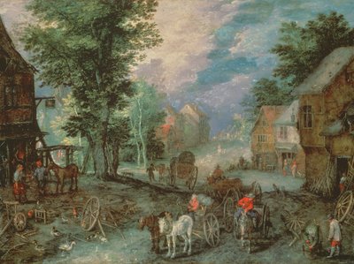 Entrada de un pueblo de Jan the Elder Brueghel