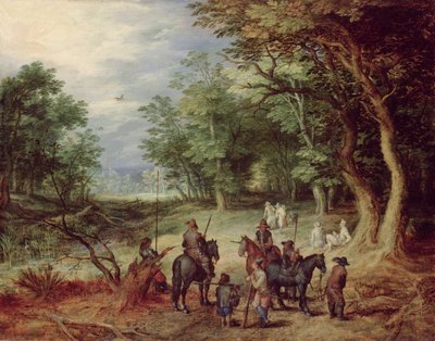 Campamento en un claro de Jan the Elder Brueghel