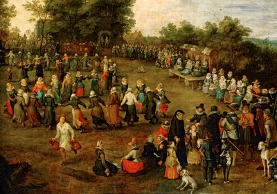 Baile popular ante los archiduques ... (pintura sobre lienzo) de Jan the Elder Brueghel