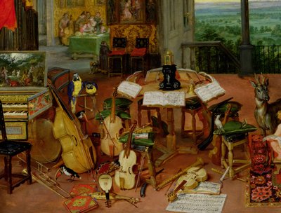 Audición, 1617 (detalle) de Jan the Elder Brueghel
