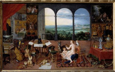El oído. Alegoría de los cinco sentidos. Pintura de Jan I Brueghel de Jan the Elder Brueghel