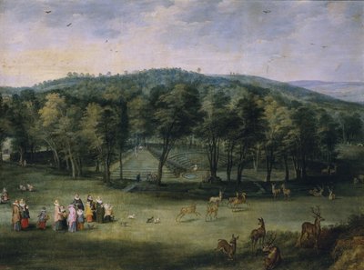 Infanta Isabel Clara Eugenia de España en el Parc de Mariemont, primer tercio del siglo XVII de Jan the Elder Brueghel