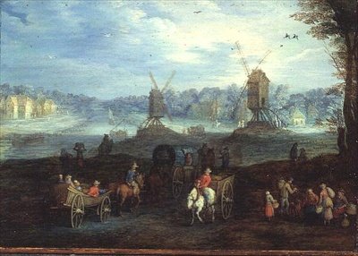 Paisaje con Molinos de Viento de Jan the Elder Brueghel