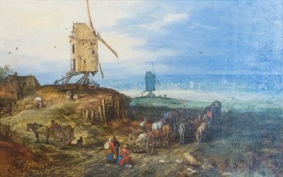 Paisaje con molinos de viento de Jan the Elder Brueghel