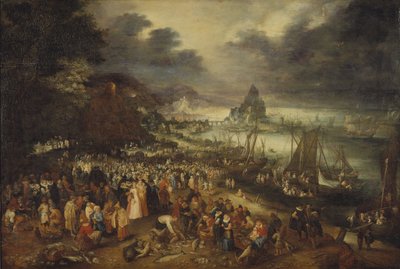 Cristo predicando desde un barco de Jan the Elder Brueghel