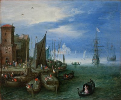 Escena Portuaria en Venecia de Jan the Elder Brueghel