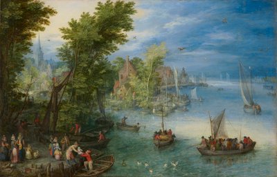 Paisaje fluvial de Jan the Elder Brueghel