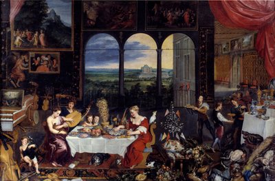 Gusto, oído y tacto, 1618 de Jan the Elder Brueghel