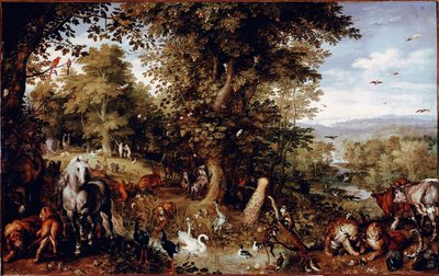 El Paraíso Eterno. Todos los animales de la creación representados en parejas. Pintura de Jan Bruegel, conocido como Bruegel de Terciopelo (1568-1625) de Jan the Elder Brueghel