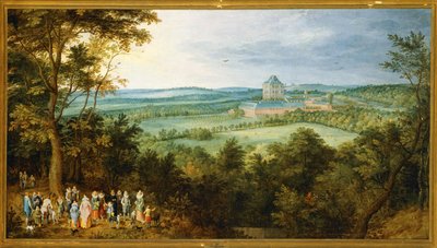 Los archiduques van de caza ... (pintura sobre lienzo) de Jan the Elder Brueghel