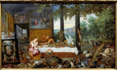 El gusto. Alegoría de los cinco sentidos. Pintura de Jan I Brueghel de Jan the Elder Brueghel