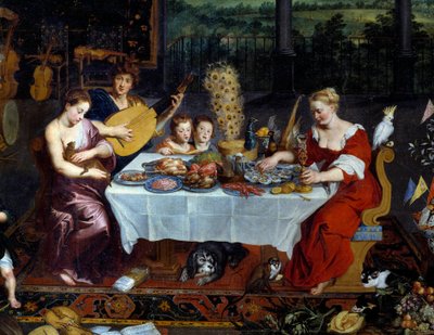 El gusto (detalle) de Jan the Elder Brueghel