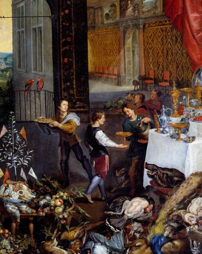 El gusto (detalle) de Jan the Elder Brueghel