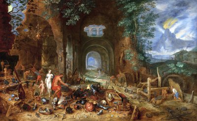 Venus en la fragua de Vulcano, 1606-23 de Jan the Elder Brueghel