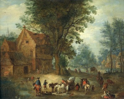 Escena de pueblo, c.1640-60 de Jan the Elder Brueghel