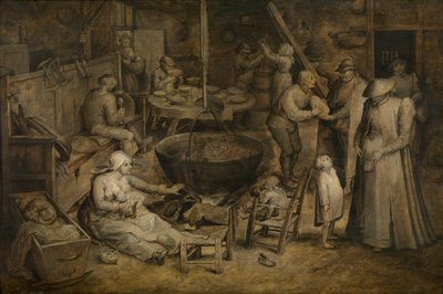 Visita a los campesinos (óleo sobre tabla) de Jan the Elder Brueghel