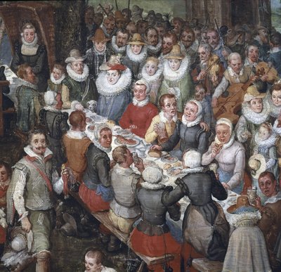 Banquete de boda presidido por el Archiduque Alberto de Austria y la Archiduquesa, Detalle de Jan the Elder Brueghel