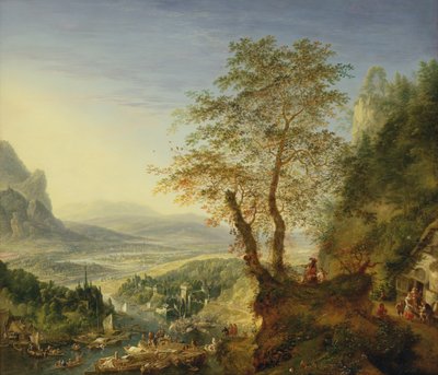 Paisaje fluvial caprichoso, c.1700 de Jan the Elder Griffier