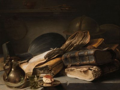 Naturaleza muerta con libros de Jan the Elder Lievens