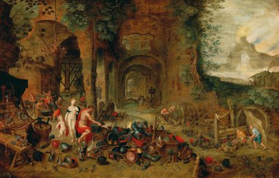 Venus en la fragua de Vulcano de Jan the Younger (workshop) Brueghel