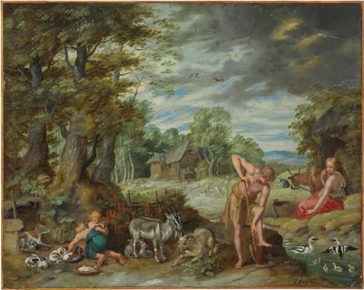 Adán trabajando en un campo, de La historia de Adán y Eva de Jan Brueghel the Younger