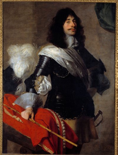Retrato del hijo de la ingle de Pierre Corneille en uniforme de capitán de los jinetes (Chevau legers, hacia 1667) Pintura de Jean de Reyn (1610-1678) Siglo XVII Versalles, musee Lambinet de Jan van Ryn