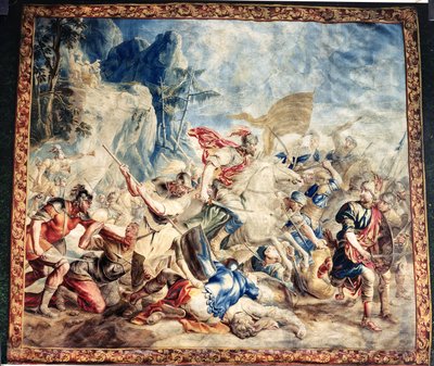 La batalla de los israelitas y los amalecitas, del taller de Frans y Pieter van der Borcht de Jan van (after) Orley