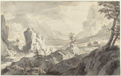 Paisaje de montaña imaginario de Jan van Aken