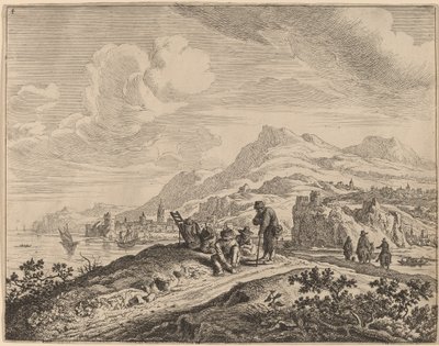 Vista del río Rin de Jan van Aken after Herman Saftleven