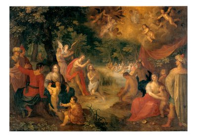 El Bautismo de Cristo (óleo sobre tabla de roble) de Jan van Balen