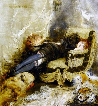 La cortesana, c.1990 (óleo sobre tabla) de Jan van Beers