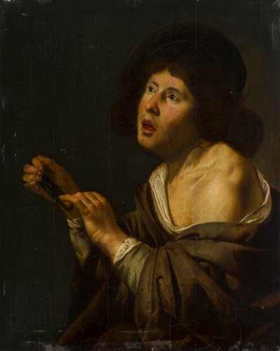 Retrato de un niño con un instrumento de Jan van Bijlert or Bylert