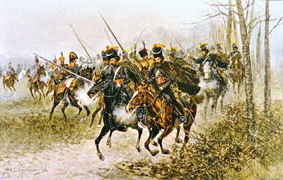 Napoleón y su estado mayor sorprendidos por cosacos de Jan van Chelminski