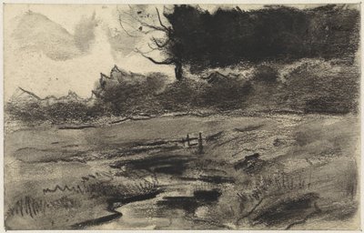 Paisaje con borde de bosque y agua de Jan van Essen
