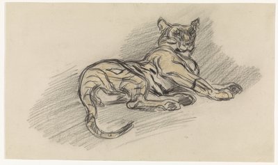 Tigre reclinado, a la derecha de Jan van Essen