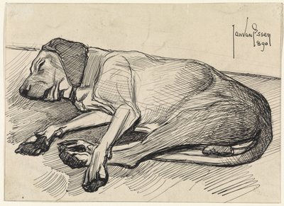 Perro dormido, a la izquierda de Jan van Essen