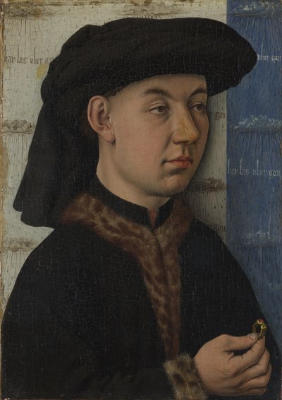 Un joven sosteniendo un anillo, c. 1450 de Jan van Eyck