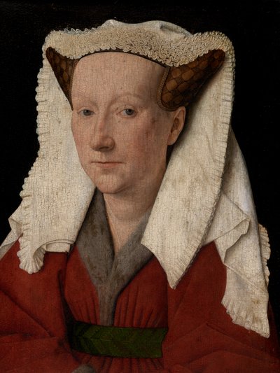 Detalle del retrato de Margareta van Eyck de Jan van Eyck