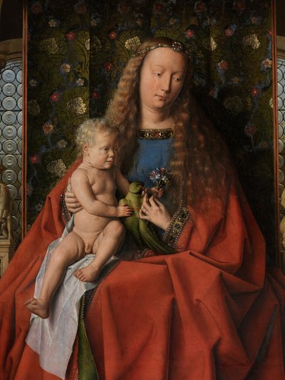 Detalle de la Virgen y el Niño con el canónigo Joris van der Paele de Jan van Eyck