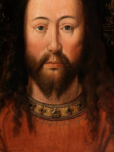 Retrato de Cristo (óleo sobre tabla) (detalle) de Jan van Eyck