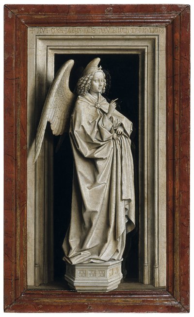 El díptico de la Anunciación, panel izquierdo, 1434-1435 de Jan van Eyck