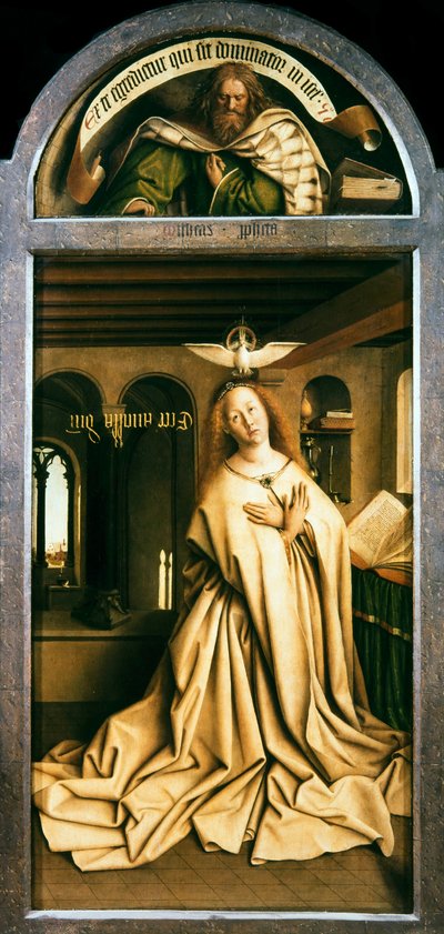 El Retablo de Gante. Adoración del Cordero Místico: Virgen Anunciada, 1432 de Jan van Eyck