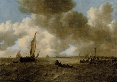 Un paisaje marino tormentoso de Jan van Goyen