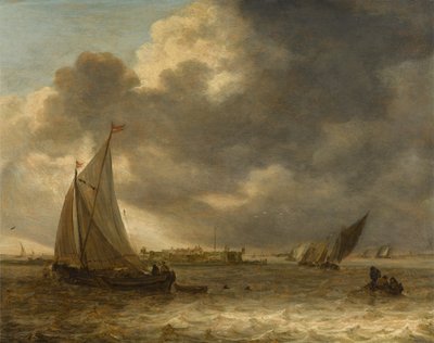 Paisaje fluvial con veleros de Jan van Goyen